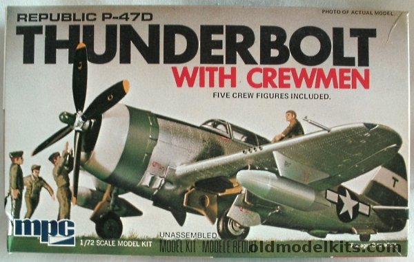MPC 1/72 Republic P-47D Thunderbolt -  Razorback with Ground Crew, 2-0106 plastic model kit